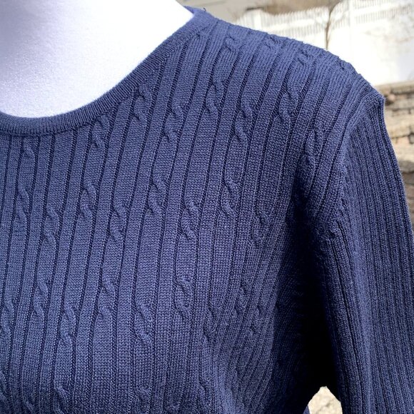 Navy Blue Relaxed Fit Sweater - Picture 5 of 12